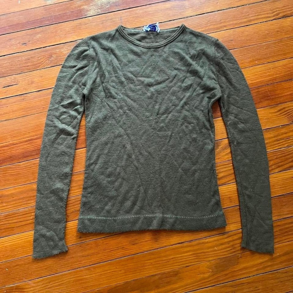 1990s Military Surplus Henley Longsleeve Shirt size M